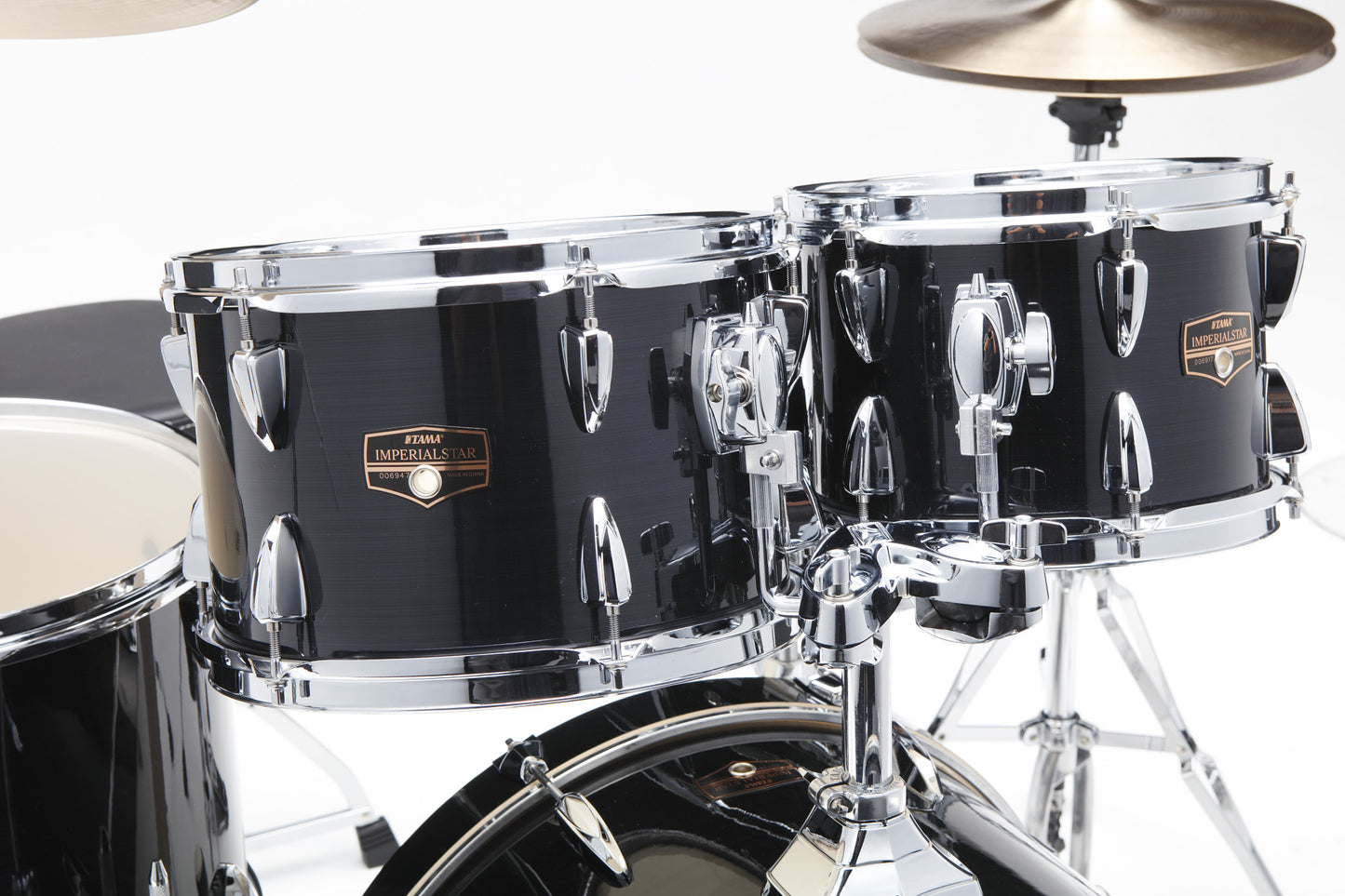 TAMA Imperialstar Drum Set 5 pcs - Hairline Black/Chrome HW + MEINL Cymbals HCS Cymbal Kit/Stage Master Double-Braced Hardware Kit