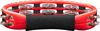 MEINL Percussion Traditional ABS Series Hand Held Molded ABS Tambourine - Red/vernickelte Stahl Jingles