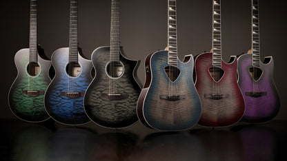IBANEZ AEWC Acoustic Guitar 6-String - Transparent Emerlad Burst Top & Natural High Gloss Back & Side