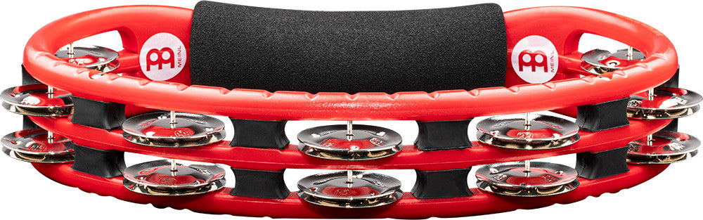 MEINL Percussion Traditional ABS Series Hand Held Molded ABS Tambourine - Red/vernickelte Stahl Jingles
