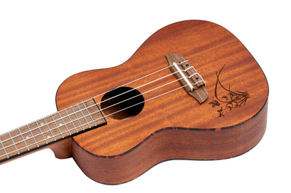 ORTEGA Bonfire Serie Konzert Ukulele 4 String Lefty - Fichte/Sapele Natur