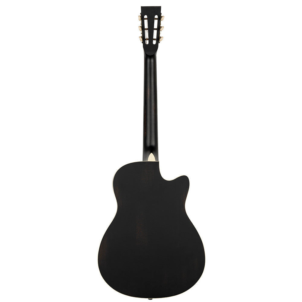 ORTEGA Americana Series Resonatorgitarre 6 String Lefty - Distressed Black / Antique Brass HW