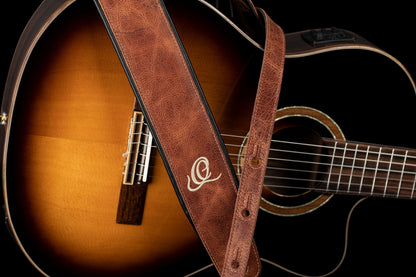 ORTEGA Echtledergitarrengurt - Vintage Caramel