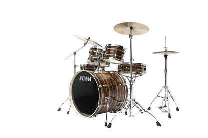 TAMA Imperialstar Drum Set 6 teilig - Coffee Teak Wrap/Chrom HW + MEINL Cymbals HCS Cymbal Kit/Stage Master Double-Braced Hardware Kit