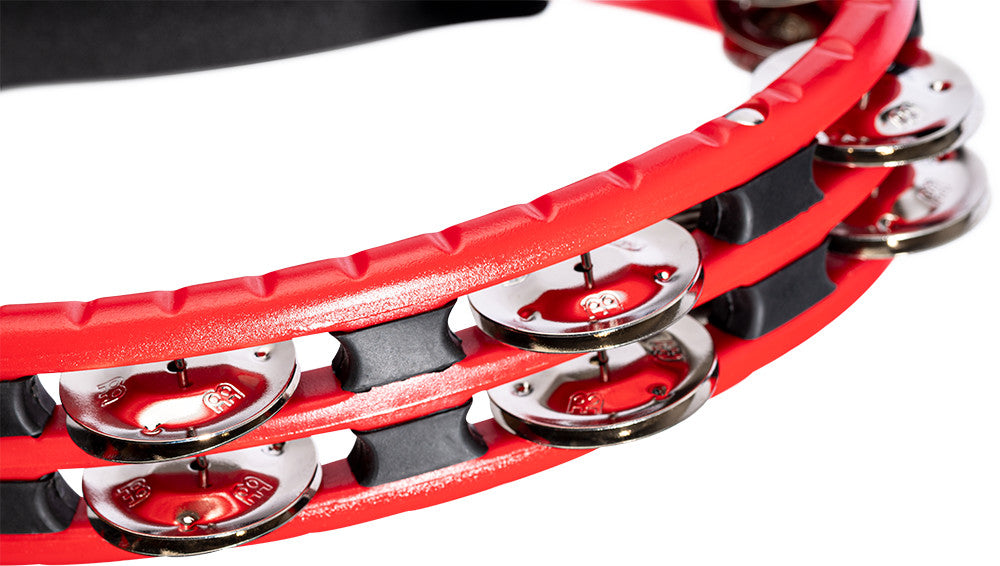 MEINL Percussion Traditional ABS Series Hand Held Molded ABS Tambourine - Red/vernickelte Stahl Jingles