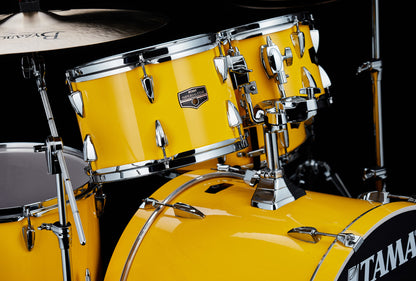 TAMA Imperialstar Drum Set 5 pcs - Electric Yellow/Chrome HW + MEINL Cymbals HCS Cymbal Kit/Stage Master Double-Braced Hardware Kit