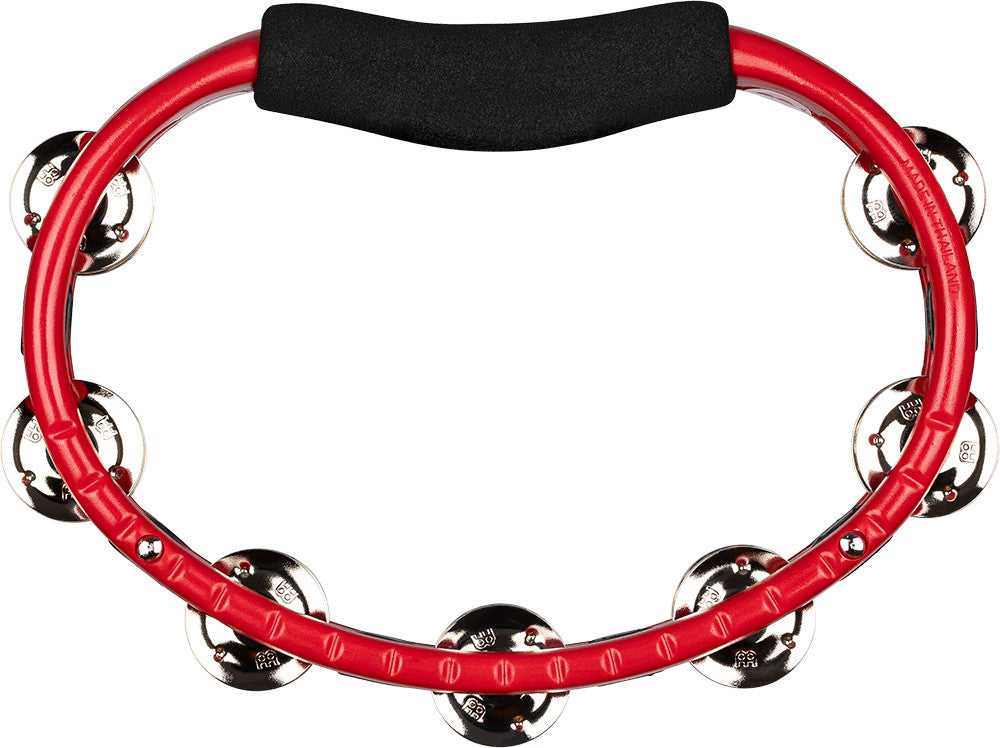 MEINL Percussion Traditional ABS Series Hand Held Molded ABS Tambourine - Red/vernickelte Stahl Jingles