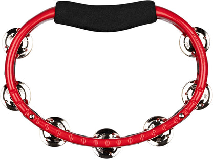 MEINL Percussion Traditional ABS Series Hand Held Molded ABS Tambourine - Red/vernickelte Stahl Jingles