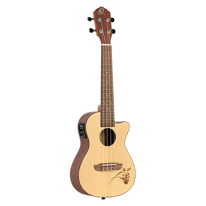 ORTEGA Bonfire Serie Konzert Preamp Ukulele 4 String - Fichte/Sapele Natur