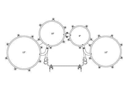 TAMA Starlight Marching Quad Tenor Drums 8" / 10" / 12" / 13" - Sugar White/Chrome HW
