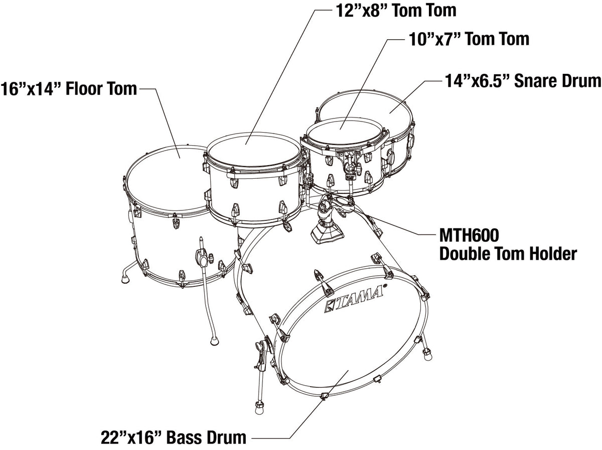 TAMA Superstar Classic Drum Set 5 pcs - Gloss Natural Blonde/Chrome HW + SM5W Hardware Kit