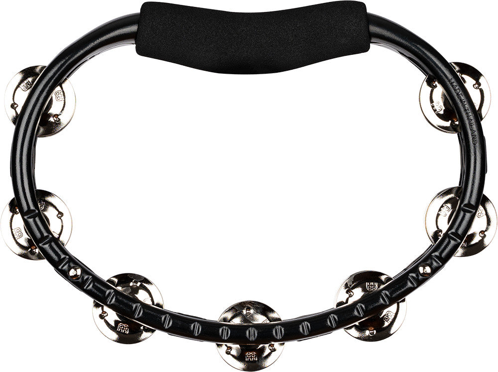 MEINL Percussion Traditional ABS Series Hand Held Molded ABS Tambourine - Black/vernickelte Stahl Jingles