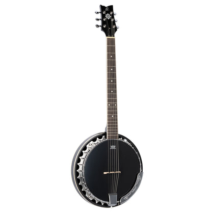 ORTEGA Raven Series Banjo 6 String Lefty - Mahogany Black + Bag
