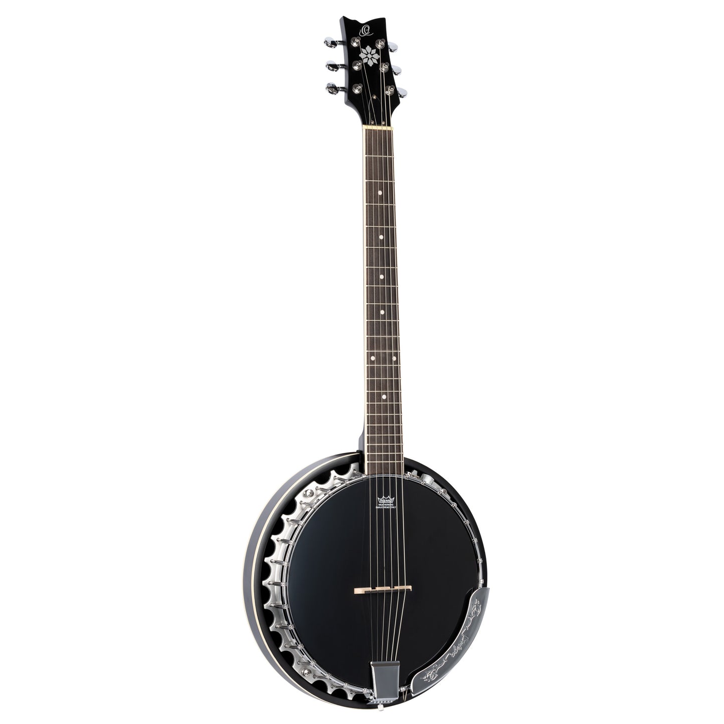 ORTEGA Raven Series Banjo 6 String Lefty - Mahogany Black + Bag