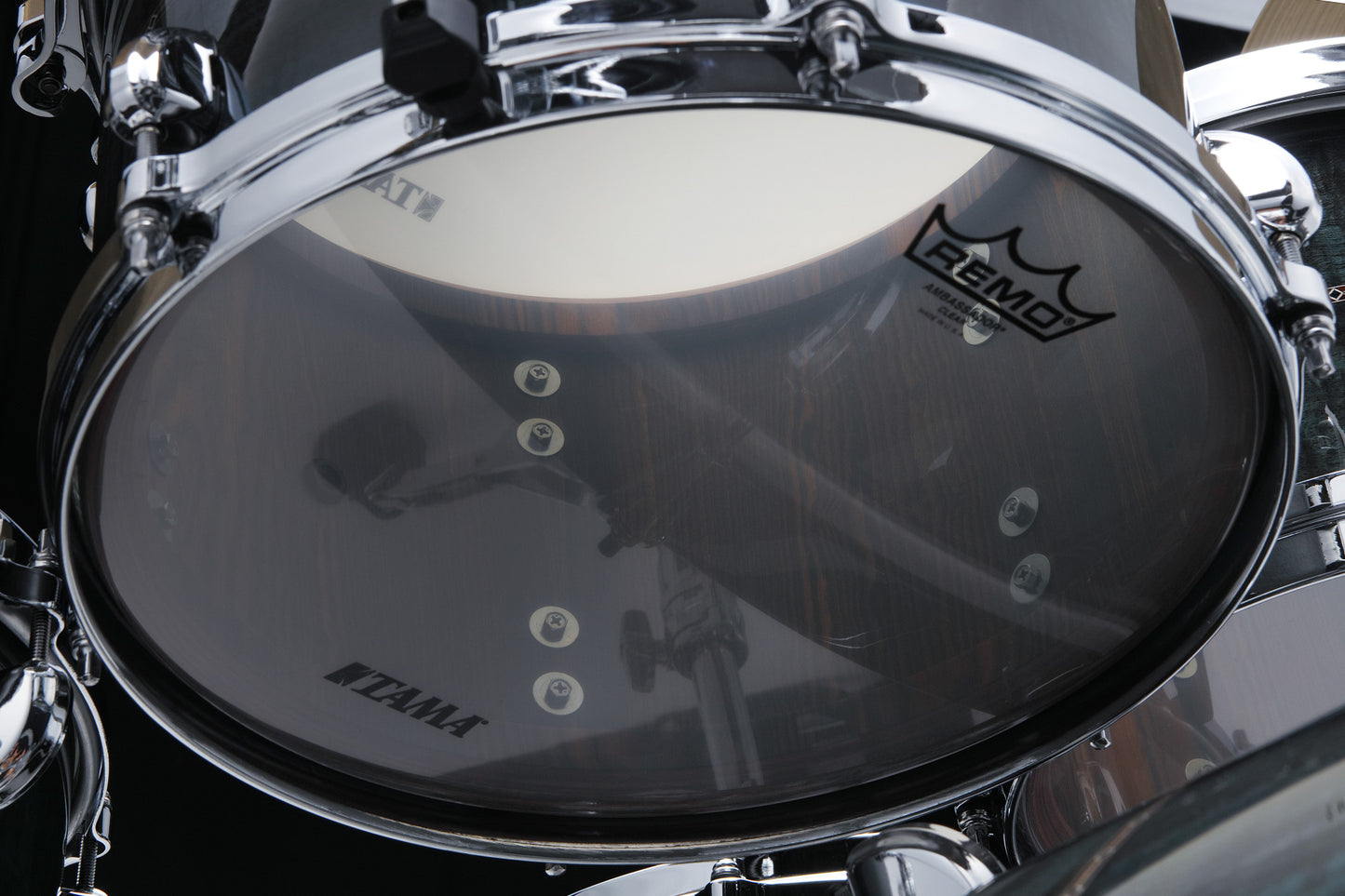 TAMA STAR Bubinga Rack Tom 10" x 7" - Pewter Blue Australian Acacia/Chrome HW/Inlay only Outside