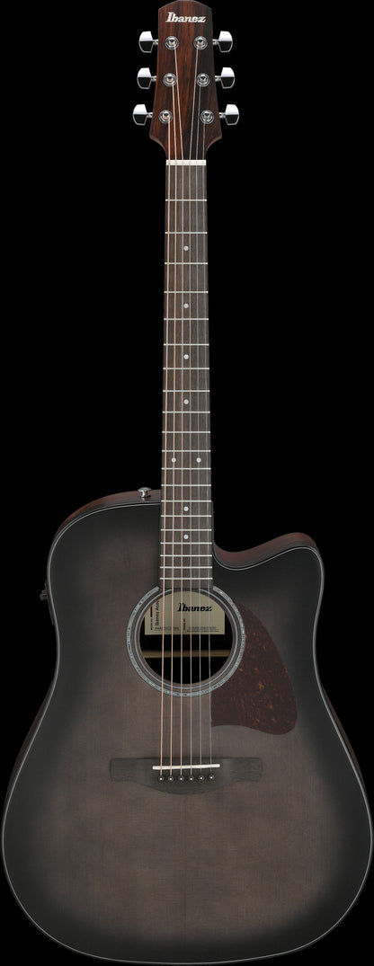 IBANEZ Advanced Acoustic AAD Acoustic Guitar 6-String - Transparent Charcoal Burst Top Natural Open Pore Back & Sides