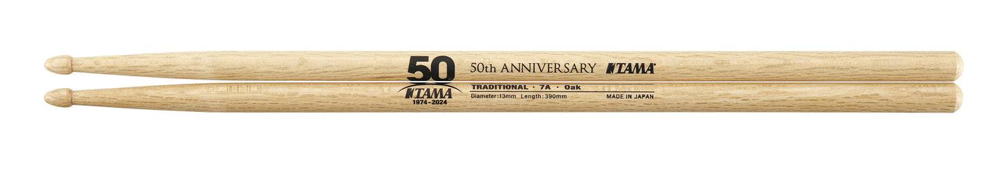 TAMA 50th Anniversary 7A Drum Sticks - 1 Pair