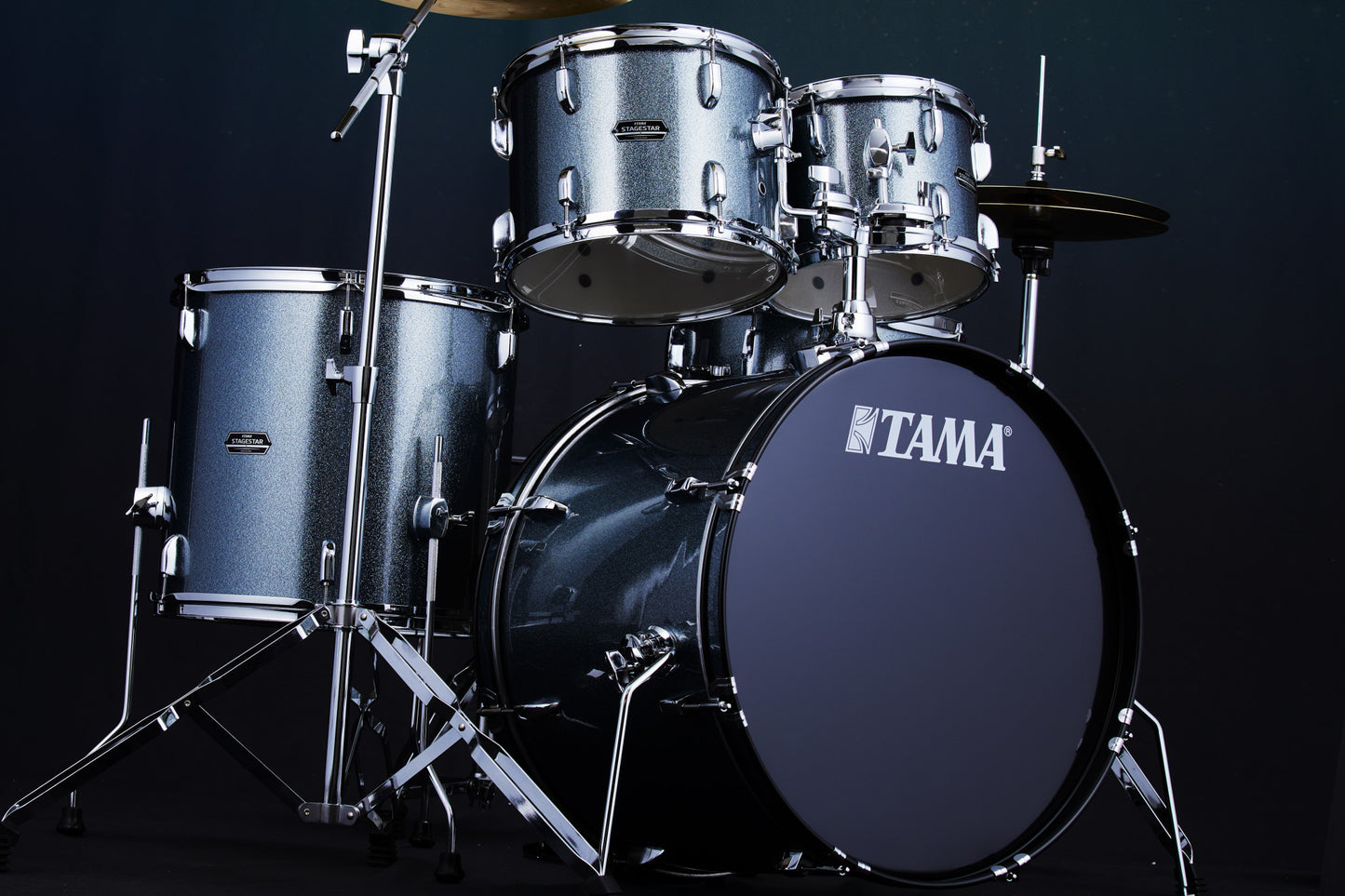 TAMA Stagestar Drum Set 5 teilig (22" BD) - Sea Blue Mist/Chrom HW + MEINL Cymbals BCS Cymbal Set
