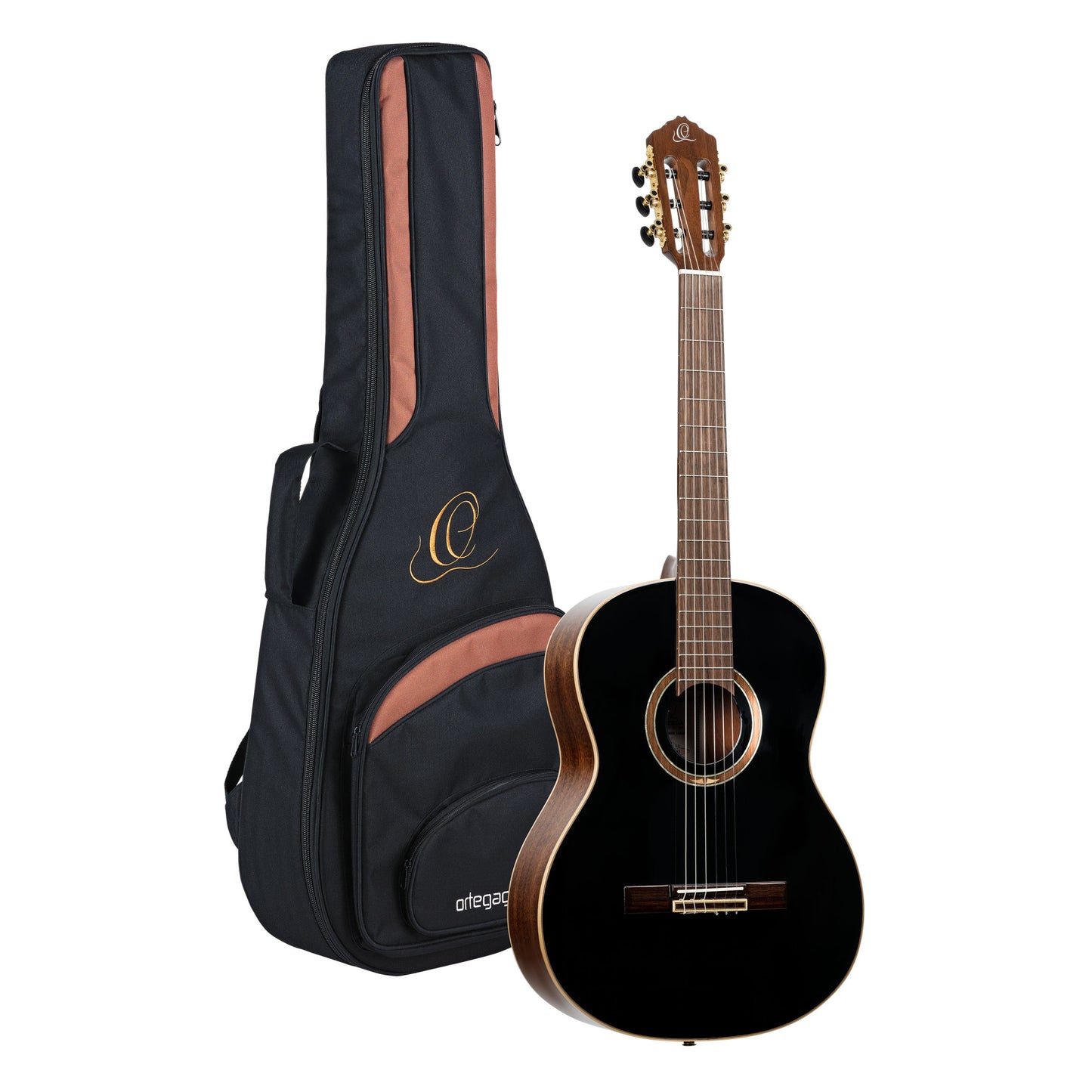 ORTEGA Performer Series 4/4 Konzertgitarre 6-String - Black + Gig Bag