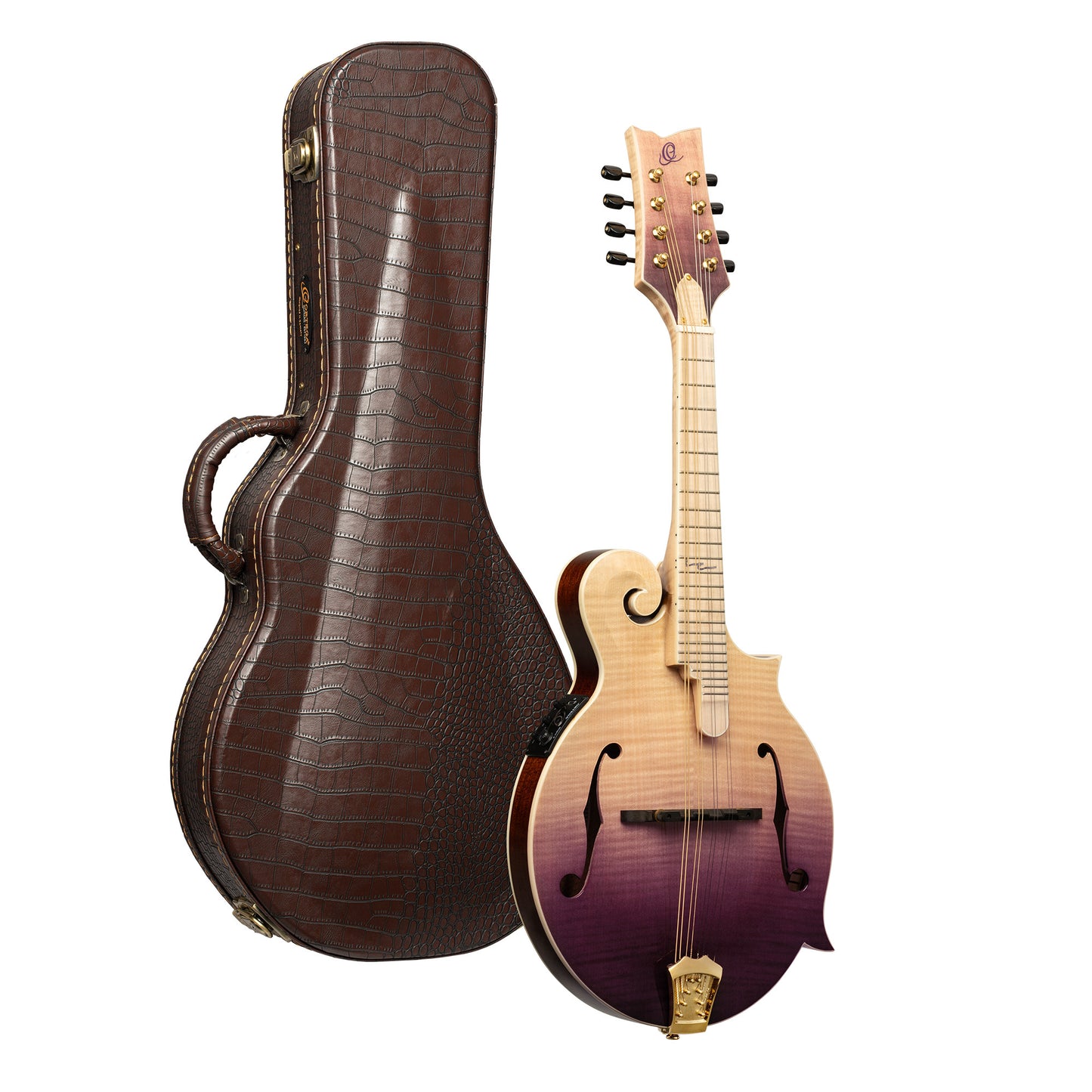 ORTEGA Americana Series F-Style Mandolin + Croco Leather Case