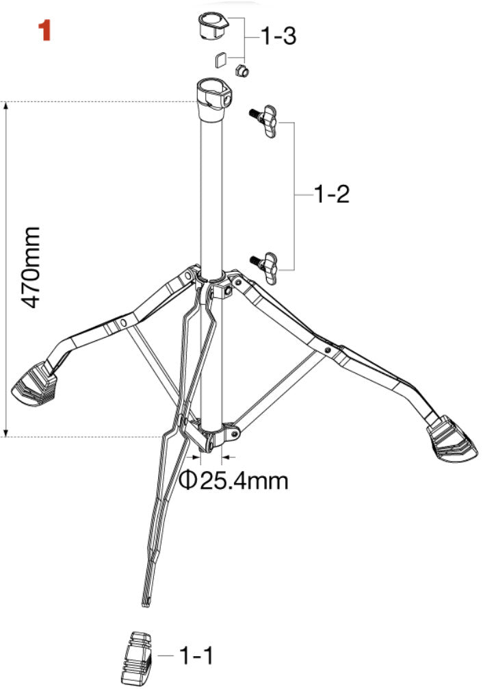TAMA Stativbasis Baugruppe für HTW49WN Double Tom Stand