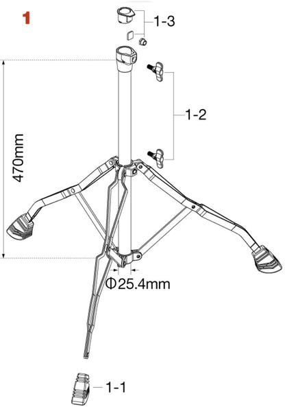 TAMA Stativbasis Baugruppe für HTW49WN Double Tom Stand