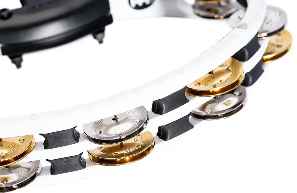MEINL Percussion Traditional Mountable ABS Series Molded ABS Tambourine - White/Mixed Jingles