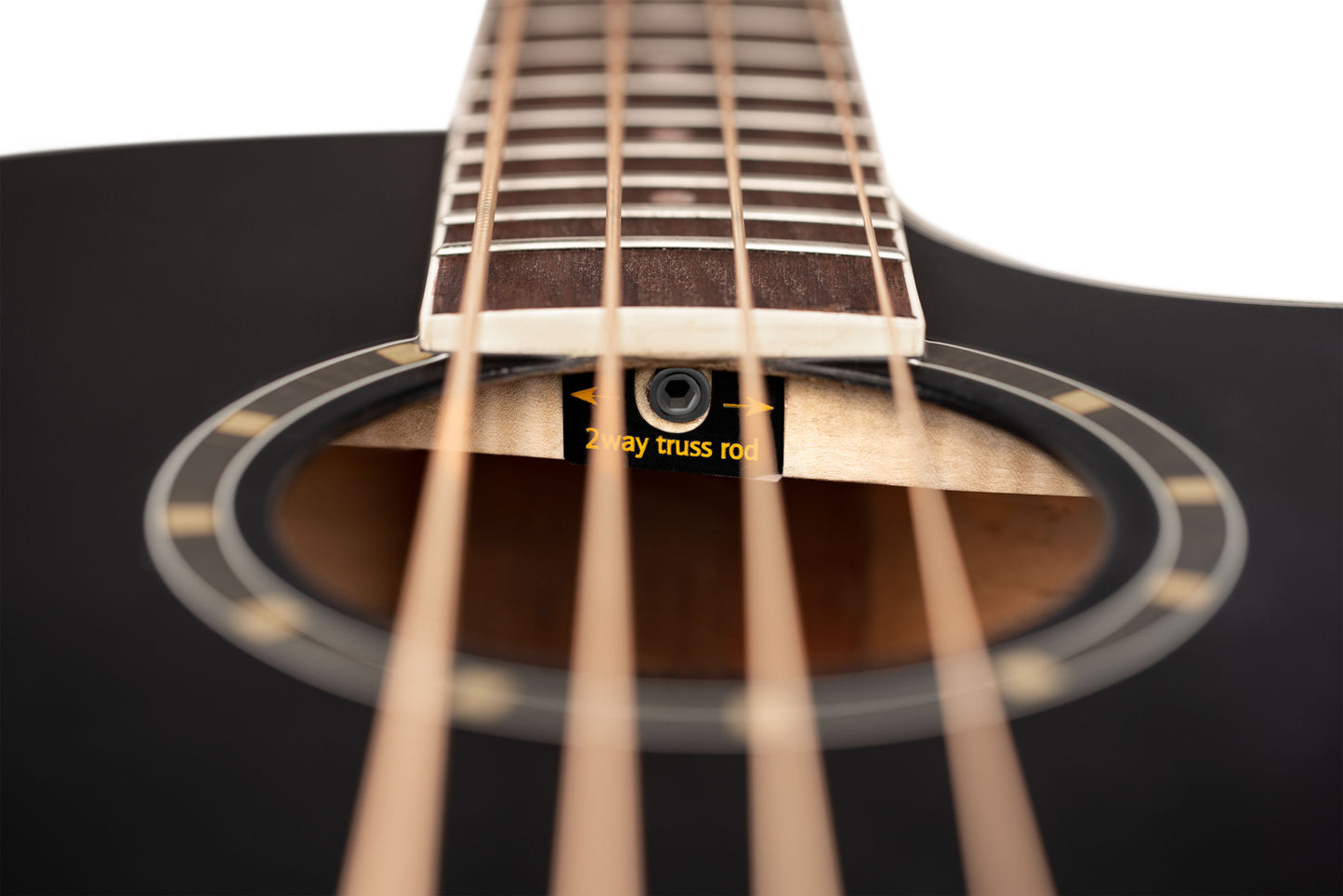 ORTEGA Deep Series 7 Medium Scale Acoustic Bass 4 String - Spruce / Mahogany Satin Black
