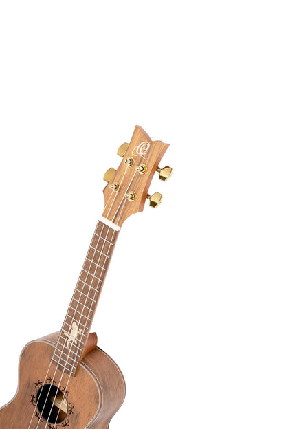 ORTEGA Lizard Serie Konzert Ukulele 4 String Lefty - Paldao Natural + Bag