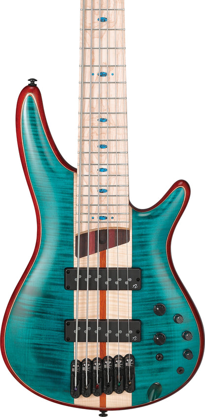 IBANEZ Premium SR E-Bass 6-String - Caribbean Green Low Gloss + Gigbag
