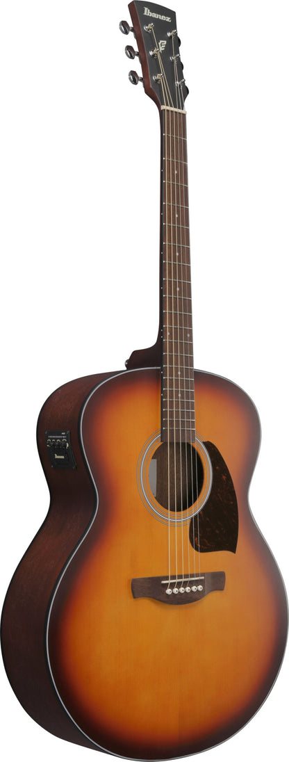 IBANEZ PJ Akustikgitarre 6-String - Open Pore Vintage Amber Sunburst Decke, Open Pore Natural Boden & Zargen