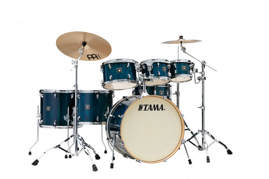 TAMA Superstar Classic Drum Set 7 pcs - Gloss Sapphire Lacebark Pine/Chrome HW + SM5W Hardware Kit