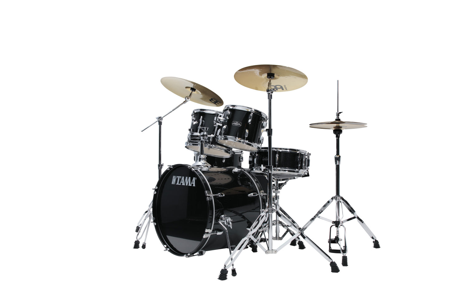 TAMA Stagestar Drum Set 5 teilig (20" BD) - Black Night Sparkle/Chrom HW + MEINL Cymbals BCS Cymbal Set