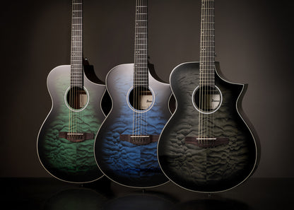IBANEZ AEWC Acoustic Guitar 6-String - Transparent Emerlad Burst Top & Natural High Gloss Back & Side