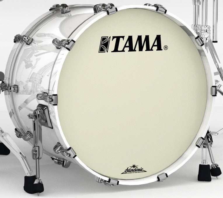 TAMA Starclassic Maple Lacquer Bass Drum 22" x 18" - Piano White/Black Nickel HW/ohne Tom Halter