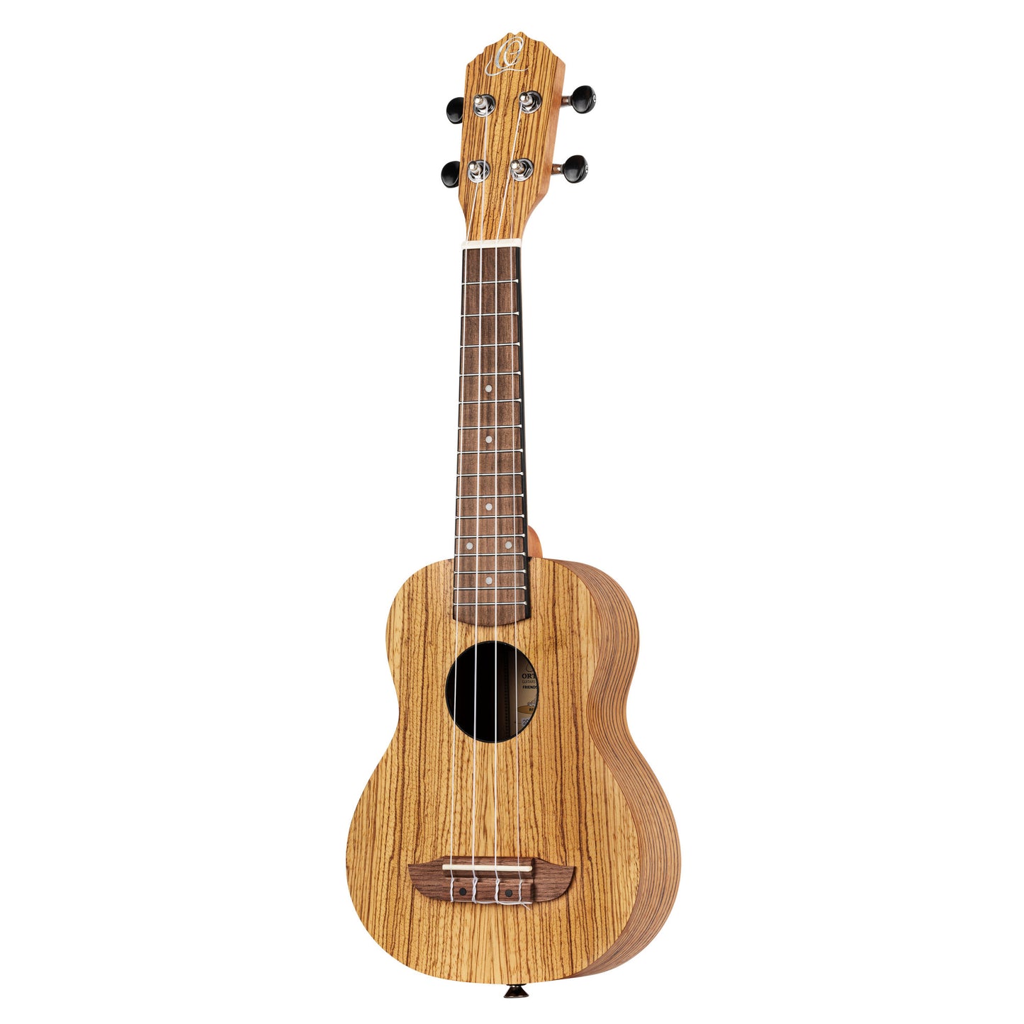 ORTEGA Timber Series Soprano Ukulele 4 String - Zebrawood Natural + Bag
