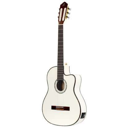 ORTEGA Family Series Pro 4/4 Konzertgitarre 6 String - Massive Fichte / Mahagoni White + Bag