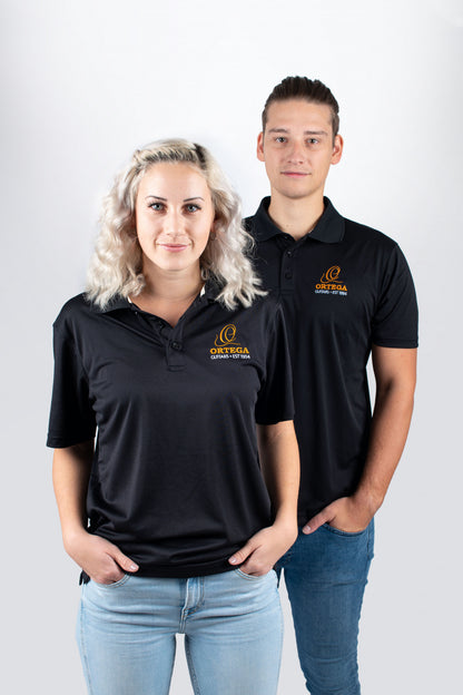 ORTEGA Golf Polo Shirt, Schwarz, bestickt