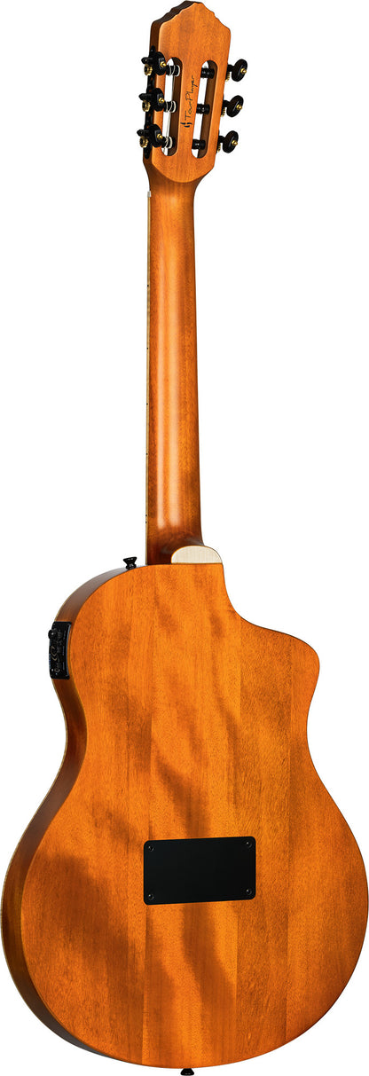 ORTEGA TourPlayer DeLuxe Nylon String Guitar 6-String Lefty - Flamed Maple Blue + Gig Bag
