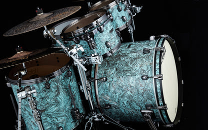 TAMA Starclassic Maple Duracover Wrap Shell Kit 4 teilig - Sky Blue Swirl/Smoked Black Nickel HW