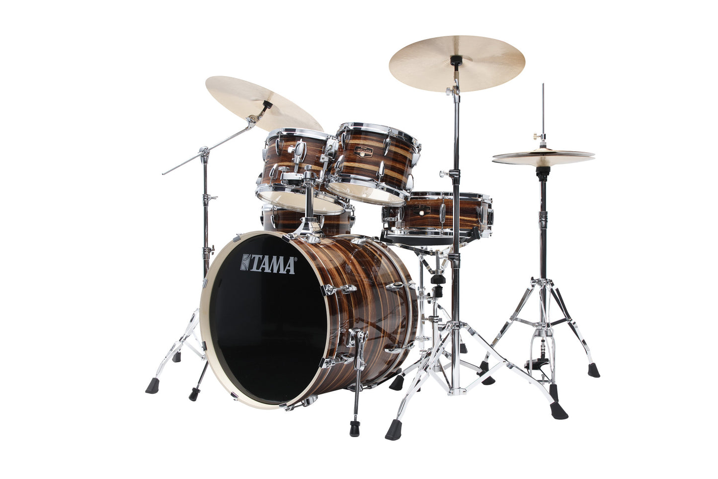 TAMA Imperialstar Drum Set 5 pcs - Coffee Teak Wrap/Chrome HW + MEINL Cymbals HCS Cymbal Kit/Stage Master Double-Braced Hardware Kit