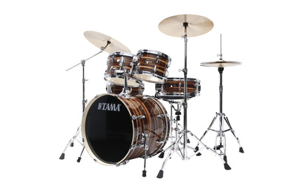 TAMA Imperialstar Drum Set 5 pcs - Coffee Teak Wrap/Chrome HW + MEINL Cymbals HCS Cymbal Kit/Stage Master Double-Braced Hardware Kit