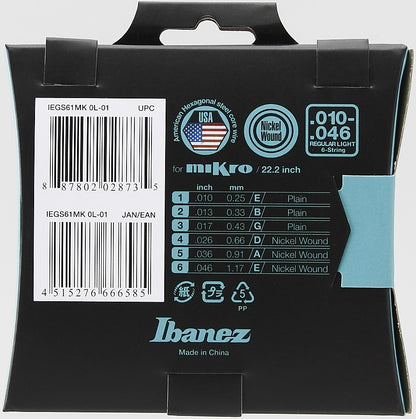IBANEZ Saiten Set für 6 String E-Gitarre - Mikro Scale