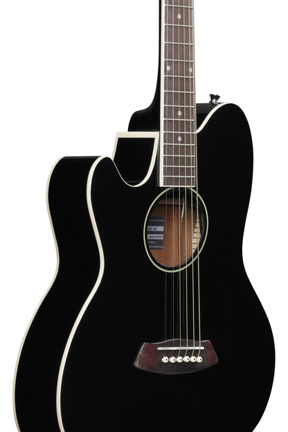 IBANEZ Talman Akustikgitarre Doppel Cutaway Preamp 6 String Lefty - black