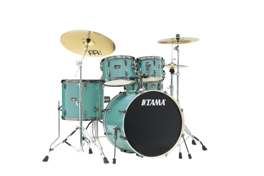 TAMA Imperialstar Drum Set 5 Teilig - Sky Blue Mist/Chrome HW + MEINL Cymbals HCS Cymbal Kit/Stage Master Double-Braced Hardware Kit