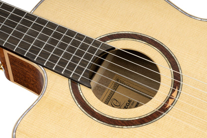 ORTEGA Performer Series 4/4 Thinline Konzertgitarre 6-String Lefty - Natural + Gigbag