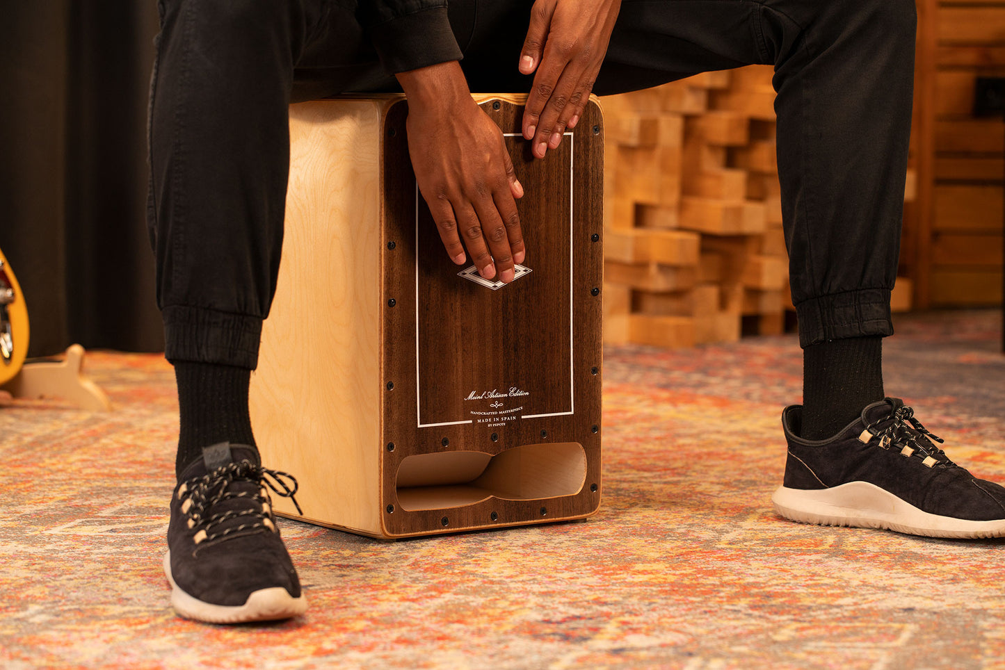 MEINL Percussion Artisan Edition Series String Cajon Cantina Line - Brown Eucalyptus