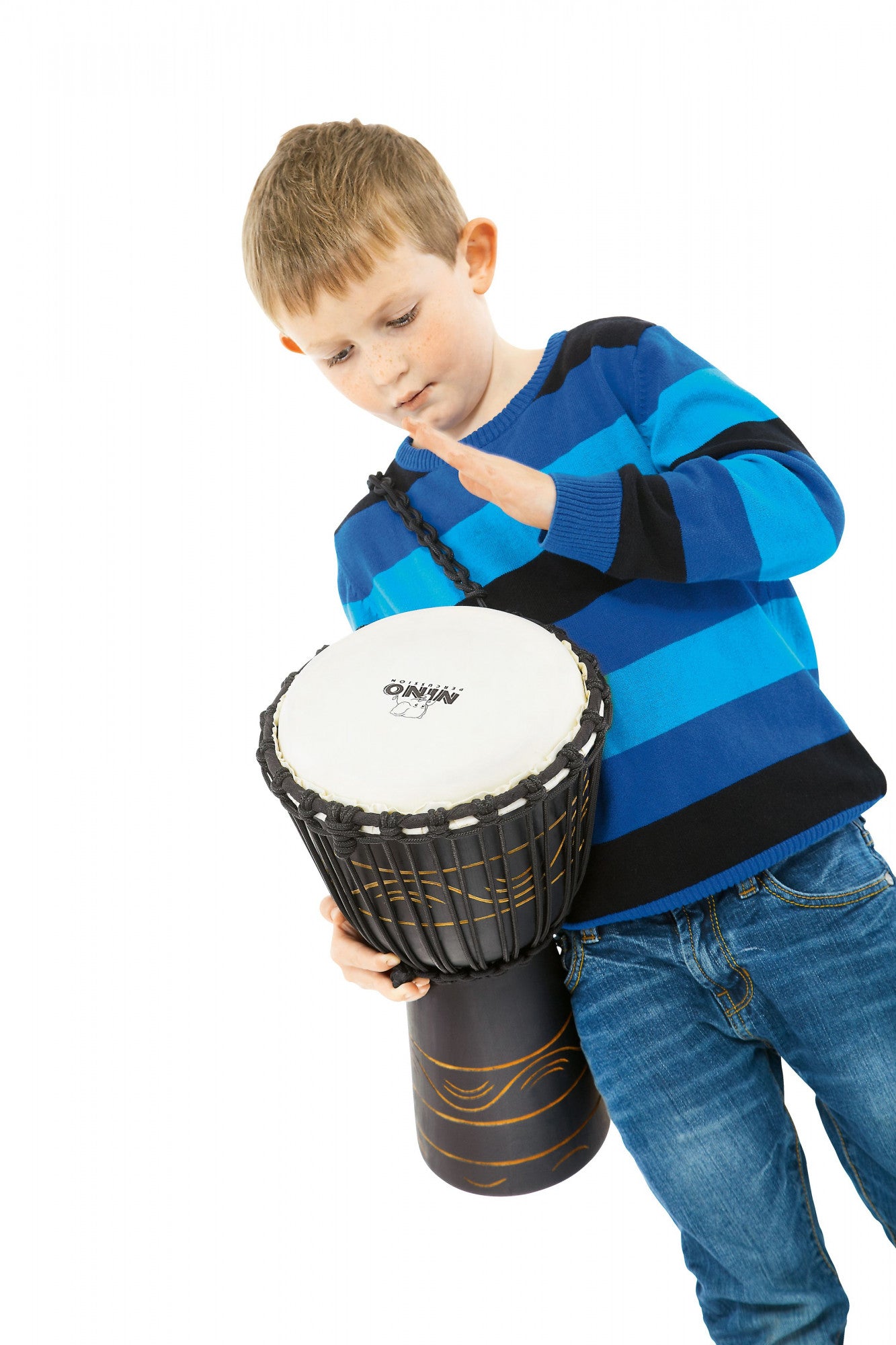 NINO Percussion Moon Rhythm Series Original African Style Rope Tuned Wood Djembe - 8"