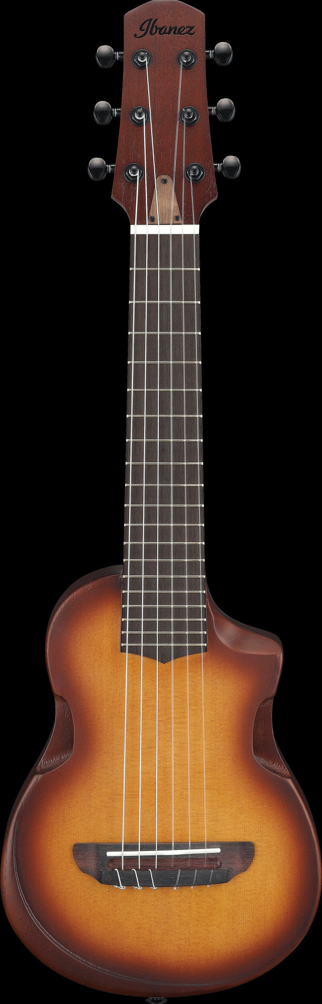 IBANEZ AU Piccolo Guitar 6-String - Open Pore Light Brown Sunburst + Gig Bag