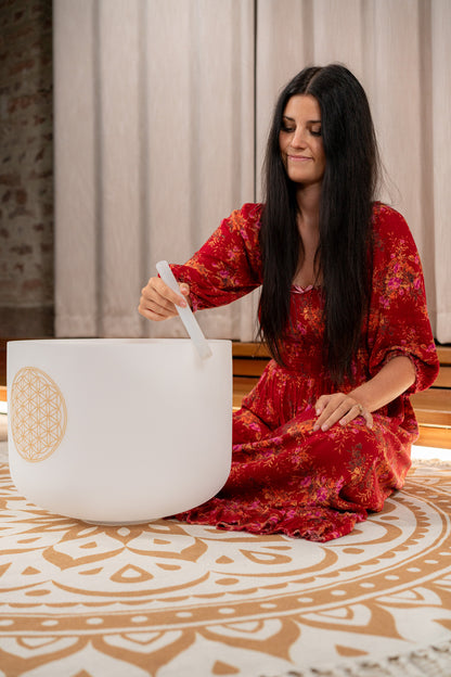 MEINL Sonic Energy Crystal Singing Bowl 16" - Flower of Life/128 Hz/C3